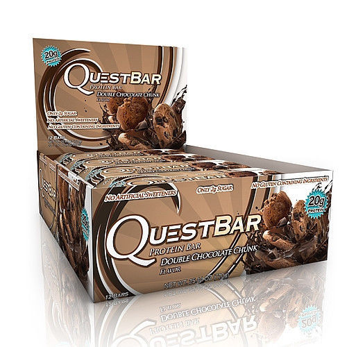 Quest Bar Double Chocolate Chunk Protein Nutrition Fiber Low Carbs (12