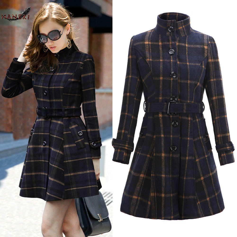 HANEKI 2015 Fall and Winter Women Clothes New British Style Collar Waist Skirt font b
