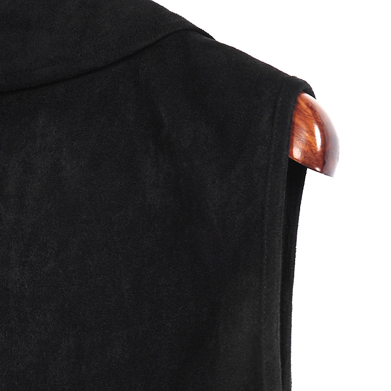 Женщины искусственной замши бахрома жилет винтаж твердые черный кисточкой пальто лоскутная чешские кардиган жилет осенью верхняя одежда пальто