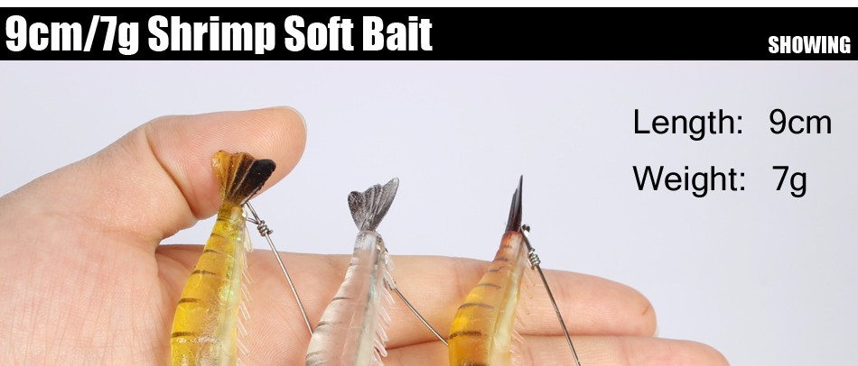 Goture 5pcs/lot 9cm/6g Soft <font><b>Fishing</b></font> Lure Shrimp Luminous Artificial Bait With Swivel 3 Colors <font><b>Fishing</b></font> Lures Baits Goture 5pcs/lot 9cm/6g Soft <font><b>Fishing</b></font> Lure Shrimp Luminous Artificial Bait With Swivel 3 Colors <font><b>Fishing</b></font> Lures Baits
