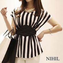 2015 Sleeveless Striped Print Chiffon Women Blouses Casual Tops For Women Blouse & Shirt Ladies Clothing Plus Size Body