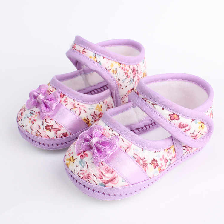 spring autumn Girls flowers bow baby toddler shoes children footwear first walkers size 11cm 12cm 13cm