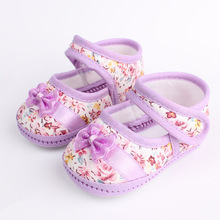 spring autumn Girls flowers bow baby toddler shoes children footwear first walkers size 11cm 12cm 13cm