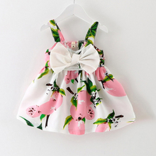 2016 New Baby Dress Infant girl dresses Lemon Print Baby Girls Clothes Slip Dress Princess Birthday Dress for Baby Girl
