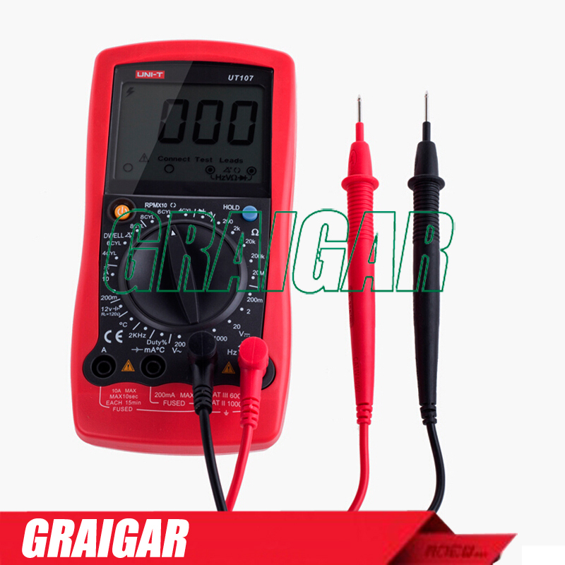 Handheld Automotive Multi-Purpose Meters UNI-T UT107  Digital Automotive Multimeter  Auto range AC DC voltmeter Ammeter tester