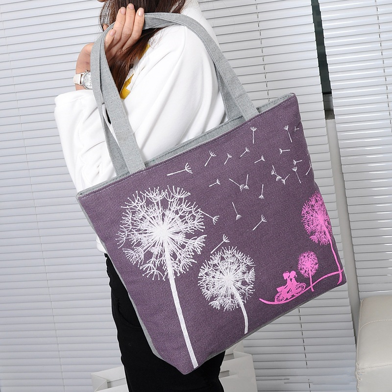 Canvas Women Casual Tote Designer Lady Large Bag Fashion dandelion Handbags Bolsas shopping bag New Women's Shoulder Bags FR-A03