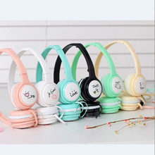2016 Foldable Headphone with Mic for Iphone 5 5s 6 6plus lovely music stereo kids mobile phone headset cartoon headband IX16