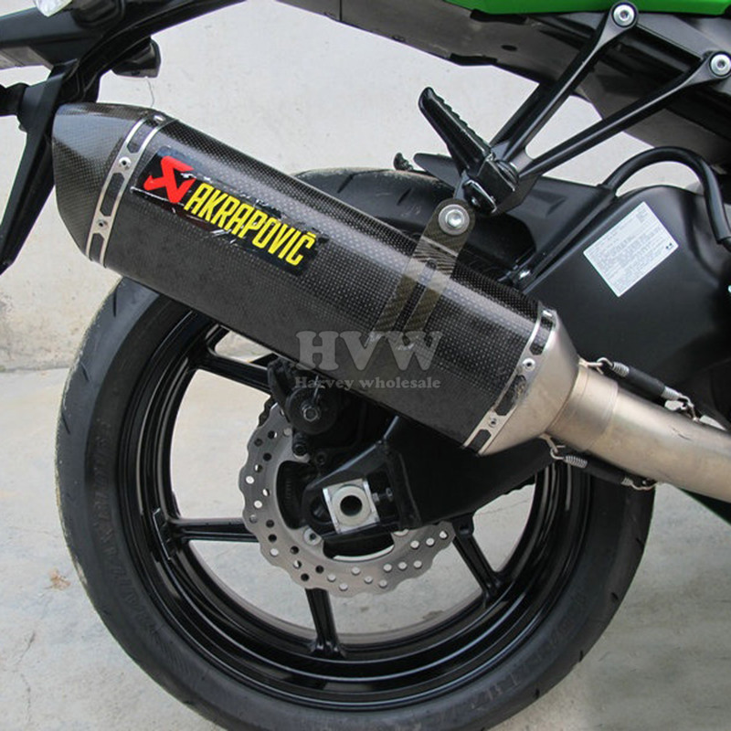 universal Modified Motorcycle Exhaust Pipe Muffler For KAWASAKI NINJA 250 2008 2009 2010 2011 2012