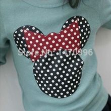 2015 New Kids Toddler Clothes Girls Polka Dot Long Sleeve Casual T Shirt Blouse Tops