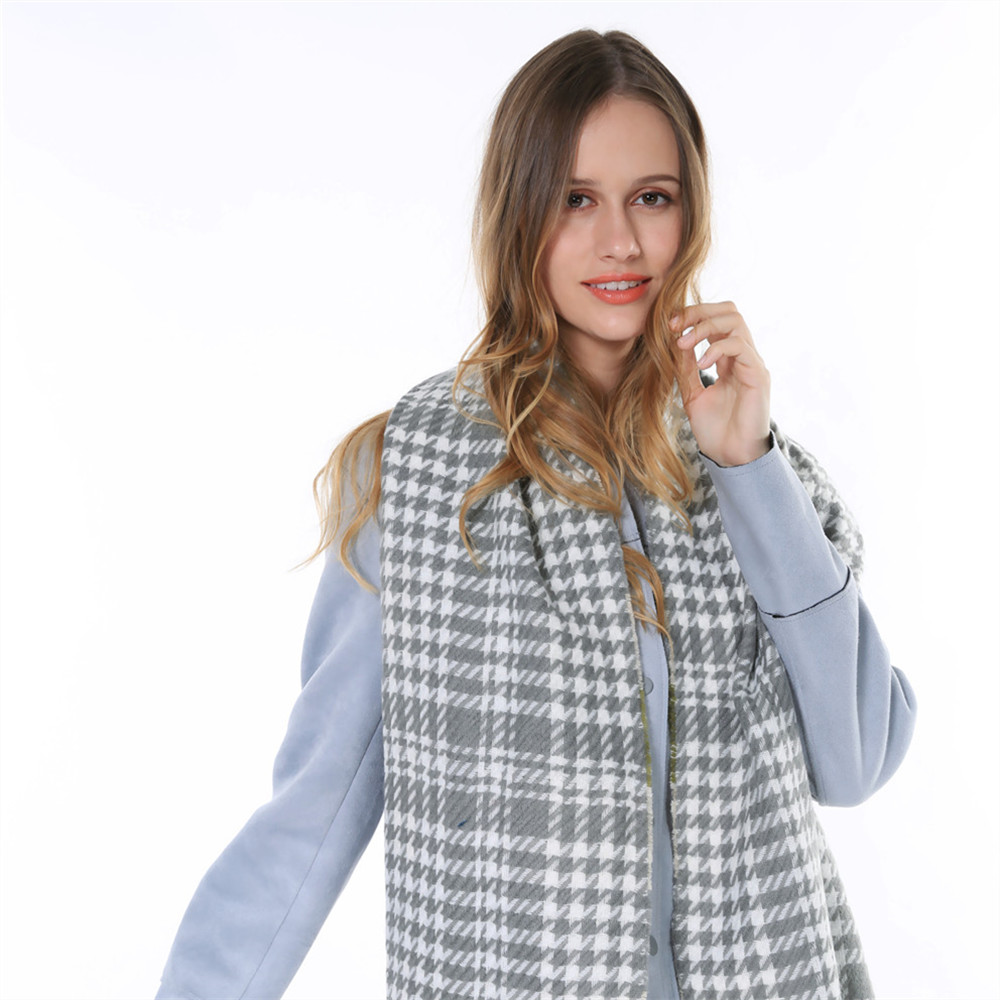 ZA Women 2015 Oversize font b Tartan b font Scarf Desigual Plaid Scarf Women Bandana New