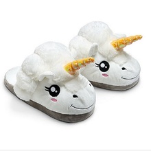 Plush Unicorn Cotton Home Slippers for White Despicable Winter Warm Chausson Licorne Indoor Christmas Slippers Fit Size36-41