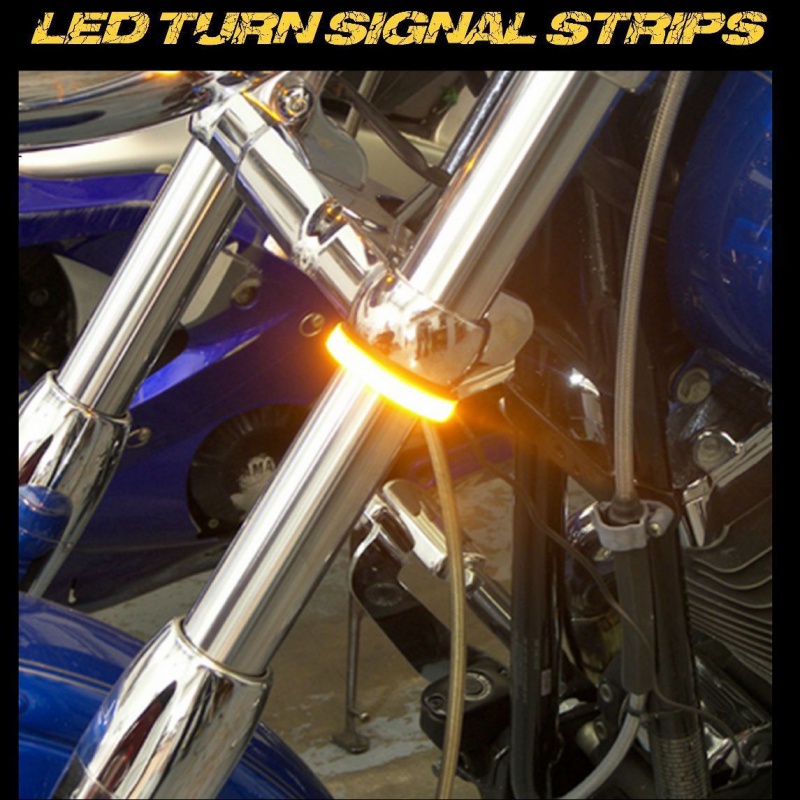Motorcycle Fork Strip Light Amber 12V LED Turn Signal Light Waterproof
