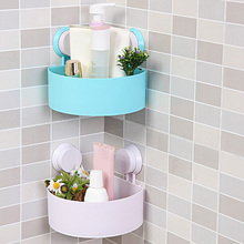 V1NF Sucker Corner Triangle Shelf Bathroom Kitchen Storage Rack Free Shipping