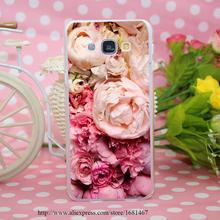 peony Transparent Hard Case Cover for Smasung Galaxy S5 Mini A3 A5 A7 A8 Note 2 3 4 5