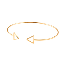 Trendy Geometric Double Triangle Bangle Alloy Plated Gold Silver Classic Bangles Fashion Jewellery Design Opening Men Women CS16