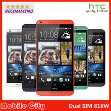 Unlocked Original HTC Desire 816 5.5” 1280x720p WCDMA Quad Core Qualcomm 8GB rom 1.5GB ram 13.0MP WIFI 3G Dual Sim Cell Phones