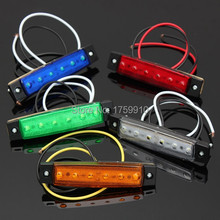 New 5 Color 12V 6 LED Bus Truck Trailer Lorry Side Marker Indicator Light Sidelamp