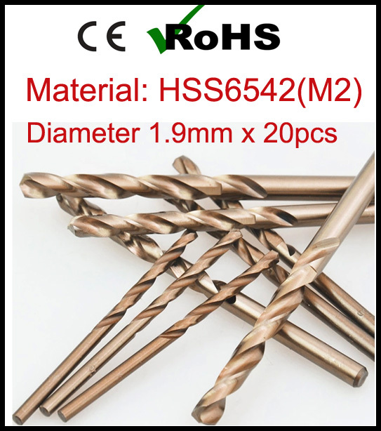 Diameter 1 9mm x 20pcs Wood Drilling High Speed Steel M2 Power Tools Drill Bit for