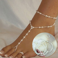 Foot Harness Toe Ring Pearl Barefoot Sandal Anklets Sexy Summer Beach Jewelry