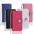 Crystal Luxury Inlay Diamond Leather Flip Wallet Card Solt Phone Case for Samsung Galaxy S5 S6