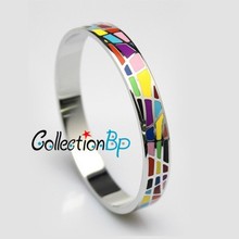 Great Value! Brand Product Newest Hot Selling Width Silver Plated Byzantinism Colorful Copper Enamel Jewelry Bangle/Bracelets
