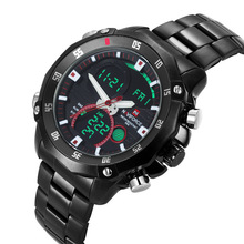 Men Watches NAVIFORCE Luxury Brand Full Steel Quartz Clock Digital LED Watch Army Military Sport Watch