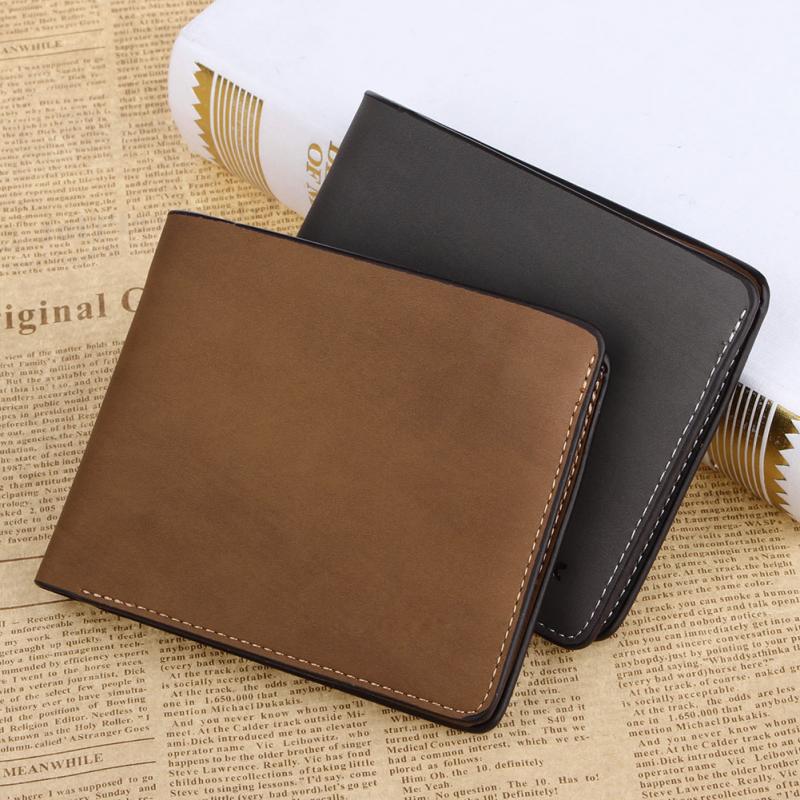 New Men Wallets PU Leather Bag Men Wallet Soft Brief Ultra thin Handmade Horizontal Pu Leather