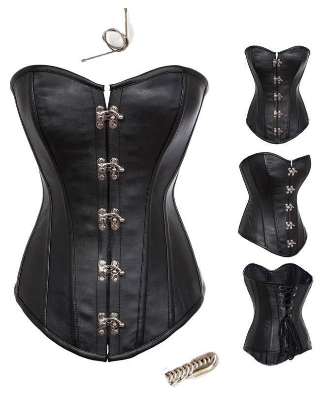 2014 Luxury Leather corset S M L XL 7S9063 Free Shipping corsets for