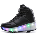 NEW 2017 Children High Shoes Flashing Roller Skates With LED Lighted Breathable Kids Wheel Sneakers Fashion