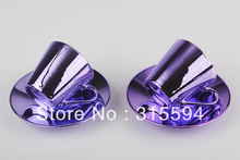 High quality 80CC Set of 2 porcelain with metallic finishing expresso coffee cups saucers lilac color
