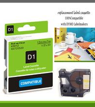 red ink 12mm label 45012 compatible d1 label tape cartridges with dymo d1 label printer