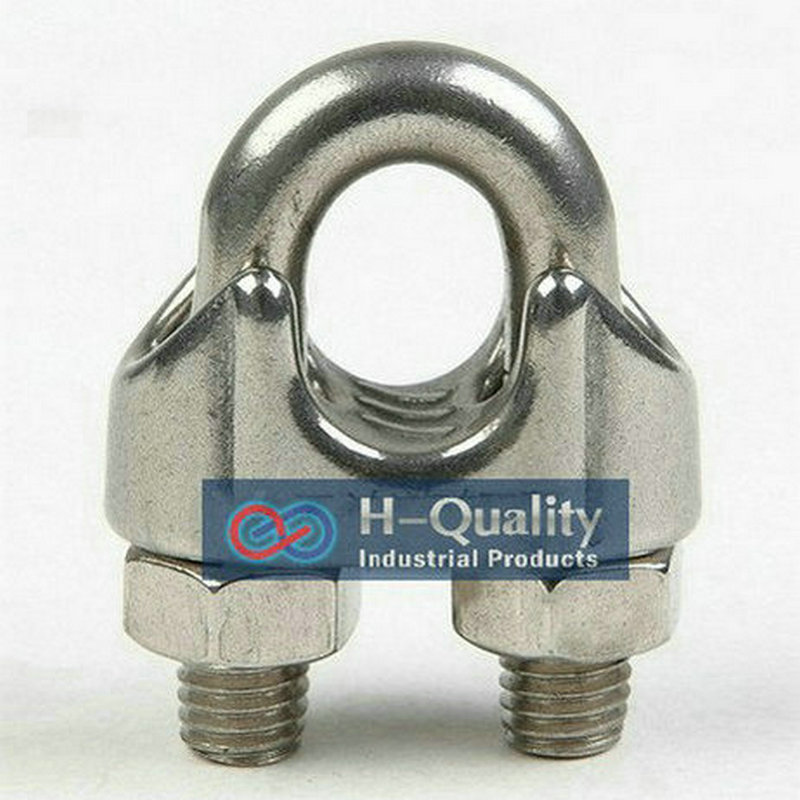 Free Shipping Wholesale Rigging Hardware 304 DIN741 M5 Stainless Steel Wire Rope Fittings Clips