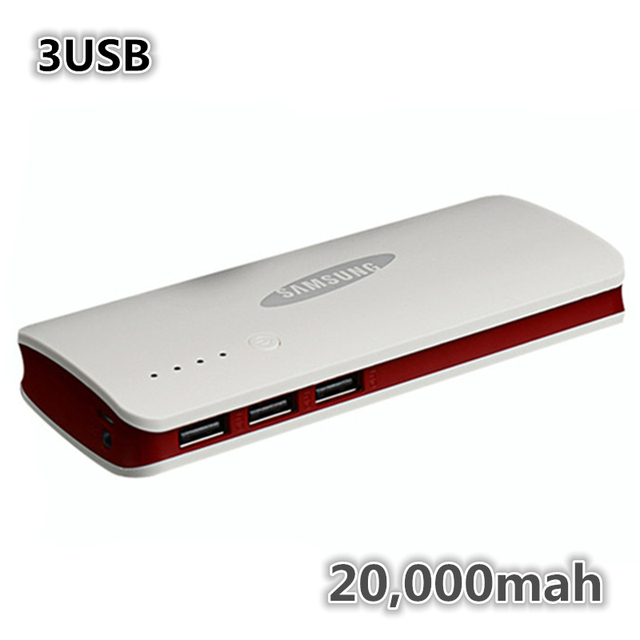 2015 3 USB зарядное устройство для SAMSUNG powerbank 20000 мАч внешняя батарея для xiaomi iPhone резервного питания включают оригинальный коробочный