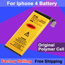 Brand New Good Quality 1420mAh Golden Mobile Phone Battery for iPhone 4 Battery Free Shipping