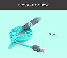 Lighting Micro Port 2 In 1 USB Cable 5V 2 1A SYNC Fast Charging Cable Tablet