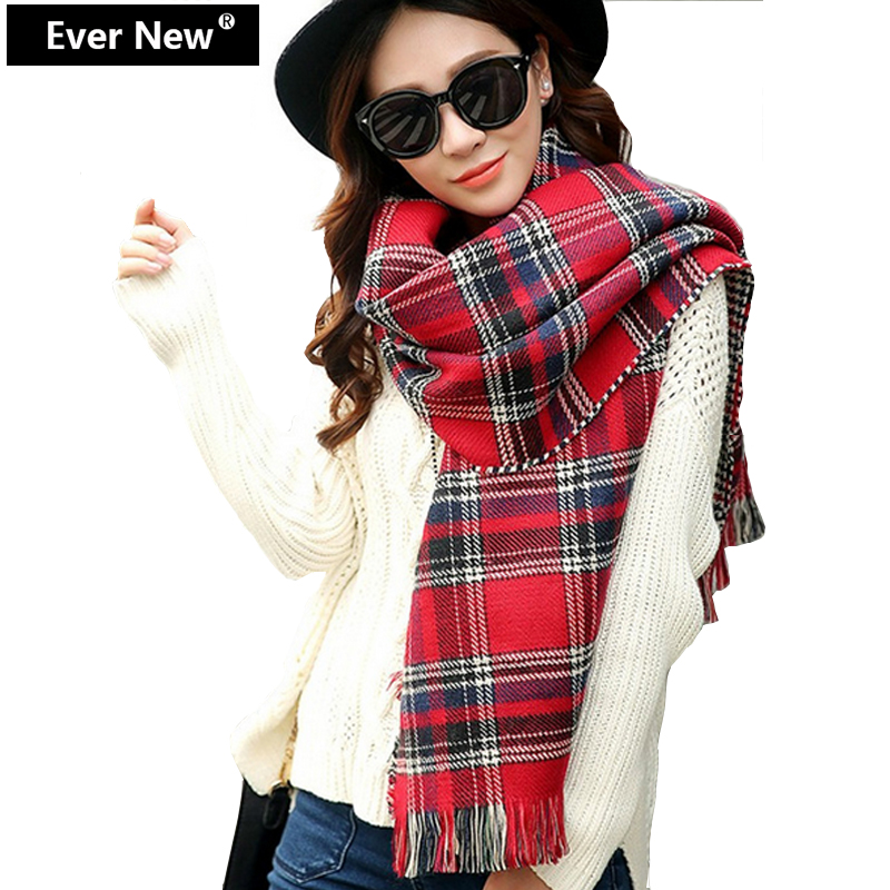 Classic Plaid Female Scarf Warm Shawl And Scarf Wo...