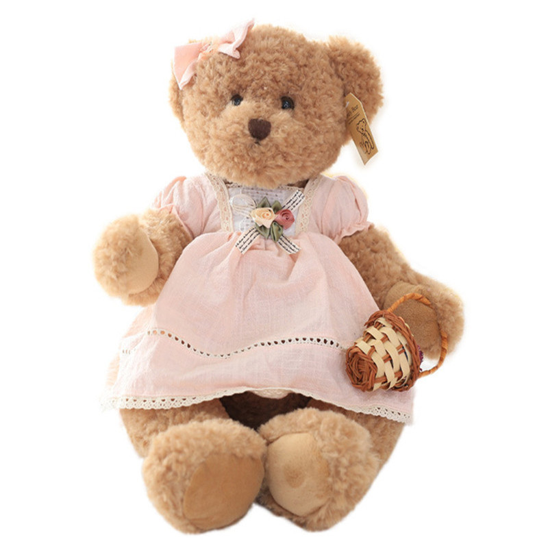 flower basket with teddy bear