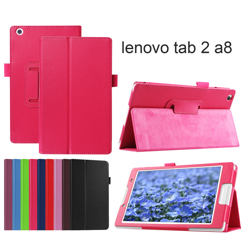 Leather cover case for lenovo tab2 A8 PU leather stand protective skin tablet cover case for