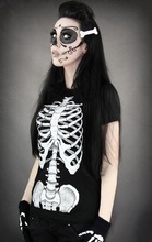 Summer T shirts for women harajuku casual 3D tshirts 2015 fashion skull print tops tees black