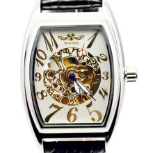 Ganador breve comercial de moda reloj mecánico automático de la correa del encanto reloj para hombre del recorte jwh100