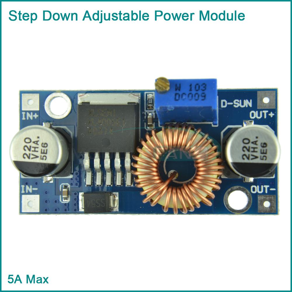 Гаджет  2PCS 5A DC-DC Step Down Adjustable Power Supply Module LED Lithium Charger board None Электронные компоненты и материалы