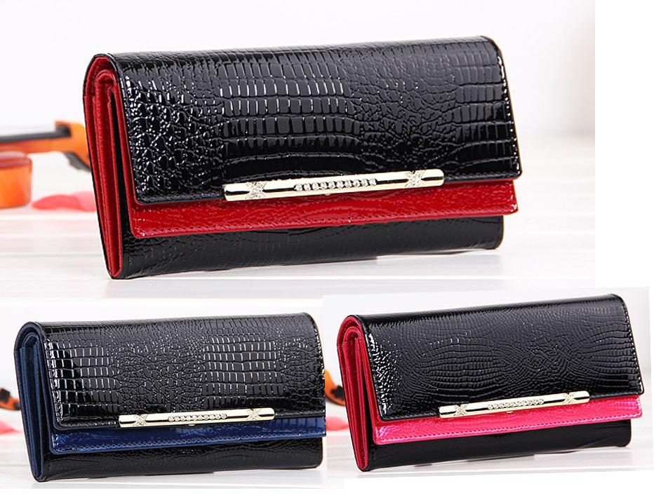 2014 New design Women wallet long design 100% genuine leather  women's  cowhide wallet