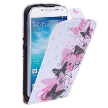 For Samsung Galaxy S 4 mini Case Butterfly and Daisy Pattern Vertical Leather Case for Samsung