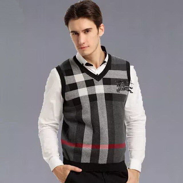 2015 new fashion mens Vest sweater, sweaters sleeveless sweater brand casual plaid, free shipping
