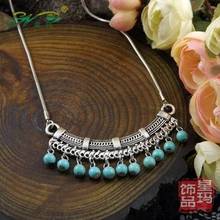 2013 New Arrival Free Shipping Bohemia Tibet Jewelry Vintage Turquoise Pendant Retro Drop Necklace for Women Hot A2163