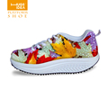 Maple Leaf Print Height Increasing Swing Shoes Women Slimming Wedges Women Casual Shoes Adult Girls Beauty