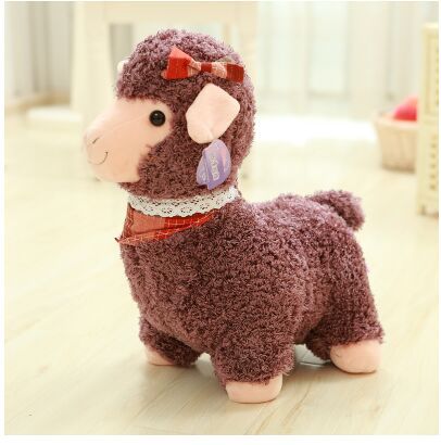 Фотография lovely new creative plush sheep toy happy scraf brown sheep doll about 50cm