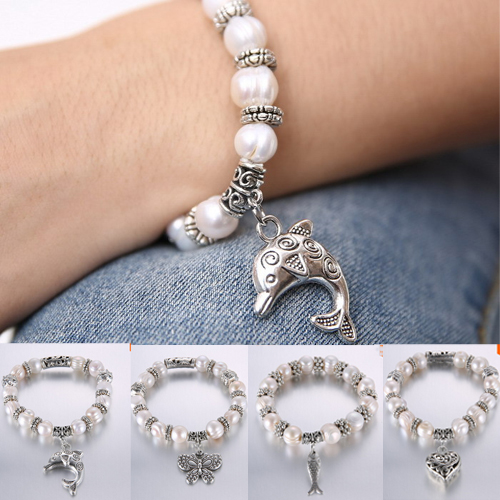 Гаджет  2014 New Arrival Hot Sale New Fashion Jewelry Freshwater Pearl Bracelet With Tibetan Silver Pendant Vintage Gifts None Ювелирные изделия и часы