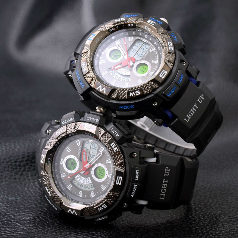 2015 Famous Brand Ohsen Fashion Men Waterproof Diving Casual Sport Watch For Men Women LED Digital