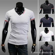 2015 New Arrival Men T Shirts Tops Tees Fashion Short Sleeve V neck T shirt Men